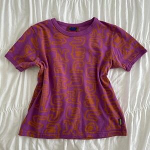Marc Jacobs Heaven XS Scribblez Purple and Orange Cropped Tee